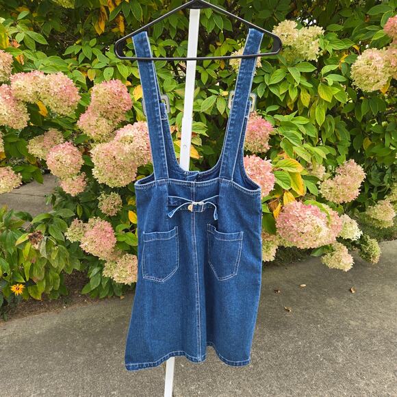NWOT Cloud Ten Denim Overall Mini Dress Wide Adjustable Straps size Small (2-4) - Picture 4 of 16
